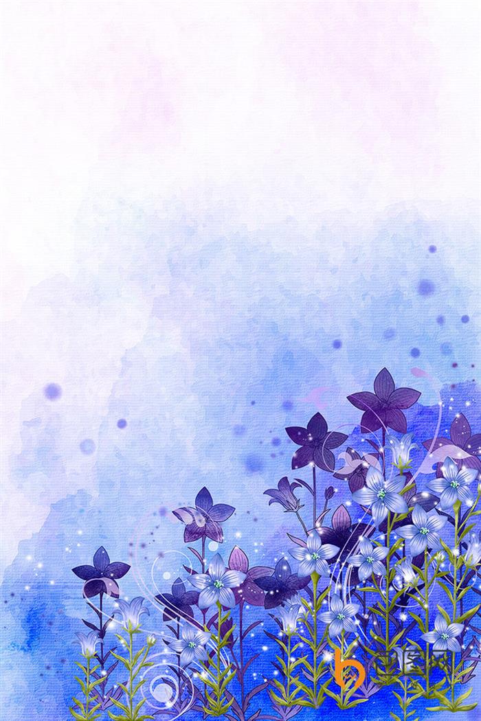手绘水彩花卉背景 手机壁纸