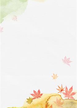 清新水墨水彩秋季背景 高清壁纸