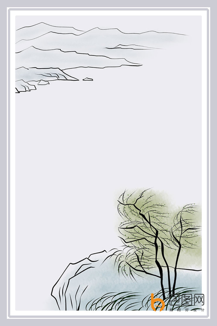 古风水墨中国风背景 壁纸图片