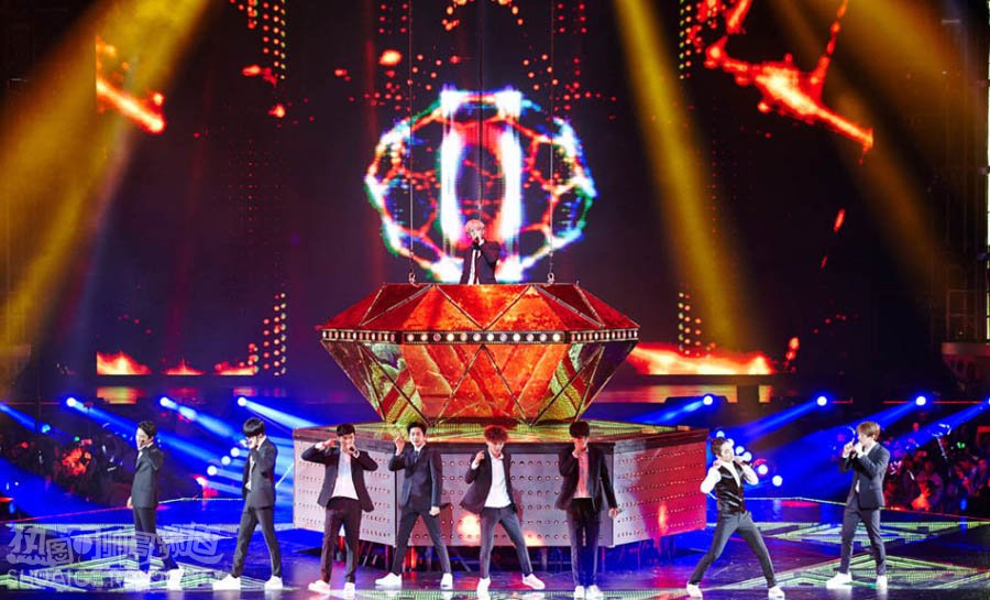 EXO第二轮世界巡回演唱会上海站舞台照